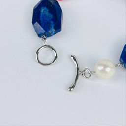 Браслет из Лазурита, Жемчуга и Коралла - Радуга самоцветов фото 3