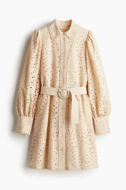 Vestido camisero con bordado ingl?s