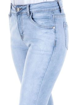 A809 LT. BLUE Джинсы зауженные женские AOTERSS - Фабричный китай фото 4