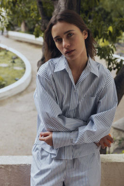 STRIPED PYJAMA-STYLE SHIRT - Zara фото 2