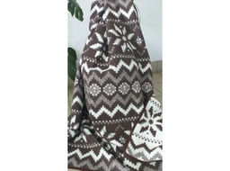 Одеяло байковое в канте 140*200 жаккард "Снежинка" цв. корич. (ВВТ)