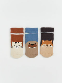 Desenli Erkek Bebek Patik ?orap 3l?