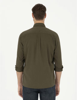 Haki Comfort Fit Uzun Kollu G_mlek