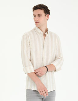 Bej Regular Fit Uzun Kollu G_mlek - Pierre cardin фото 3