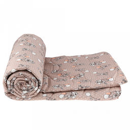 Одеяло детское Зайчишки беж 110х145см, теплое, наполнитель 300г/м2 - файбер высшего сорта, чехол бязь Комфорт 121г/м2 (хлопок 100%), стеганое, упаковка Компакт пакет ПВХ, еврослот, д25х55см/1кг, Домашняя мода (Россия)  фото 5