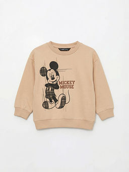 Mickey Mouse Bask?l? Erkek Bebek Sweatshirt ve E?ofman Alt?