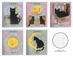 Тетрадь 48 л. А5 клетка, на скрепке, офсет LOREX TAROT мел. картон, двойная обложка, запеч...