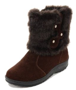 Унты женские на литой подошве. Коричн. Мех норка коричн. Короткие. Молния