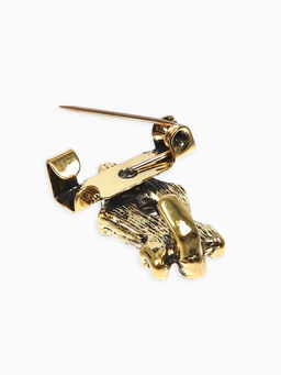 Зажим для кардигана "Ажур", х, цвет коричневый в чернёном золоте