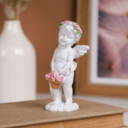 Цена за 2 шт. Фигурка Ангел 10 см / L1767 /уп 2/240/розовые цветы - ГалеонТрейд фото 5