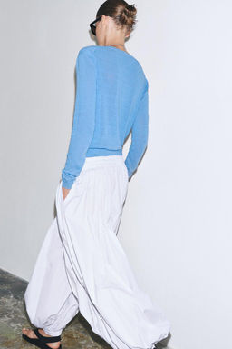 LINEN BLEND CARDIGAN - Zara фото 8