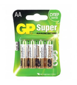 Элемент питания "GP" алкалиновый LR06 (AA) (15А) (уп.блистер 4шт.)