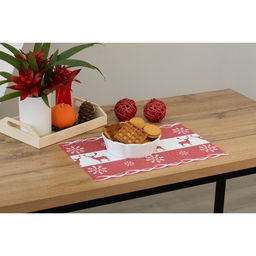 Салфетки сервировочные на стол Доляна «Новый Год», 4 шт., 45×30 см, красные