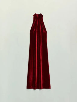 Платье из бархата с воротником халтер / Zarina