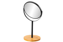 Зеркало двустороннее на бамбуковой подставке 18,5*15*34,5 см, "Черное"