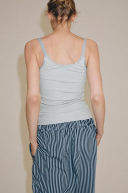 CAMISETA RIB TIRANTES / Azul claro - Zara фото 4