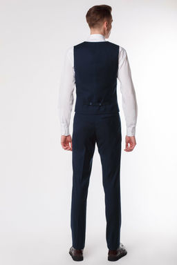 Жилет для мальчика, прилегающий (синий)