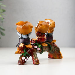 Фигурка полистоун «Три филина на ветви», 18.6×7×10 см