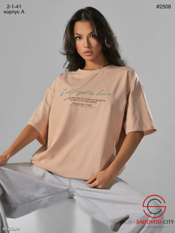 Футболка женская в стиле оверсайз с принтом - Bruno фото 4