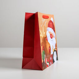 Цена за 2 шт. Пакет подарочный новогодний ламинированный квадратный Весёлая компания, 30?30?12 см