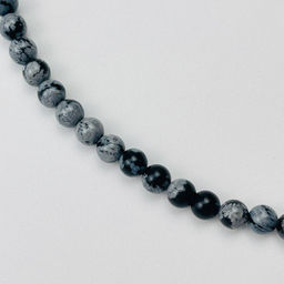 Бусы мужские из снежного Обсидиана