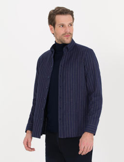 Lacivert Slim Fit Uzun Kollu G_mlek - Pierre cardin фото 3