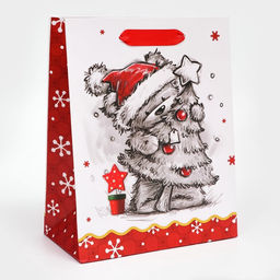 Цена за 2 шт. Пакет подарочный новогодний ламинированный Обнимашки,18?23?10 см