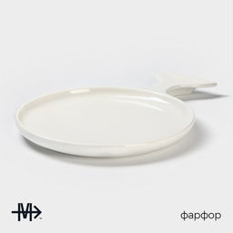 Блюдо фарфоровое сервировочное Magistro «Рыбка Бланш», 28×20 см, белое