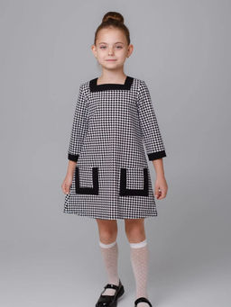 Платье Ретро ФУ рукав 3/4, цвет Черн/бел(Гус.лапки),78%х/б,16%пэ,6%л - 5+ фото 2