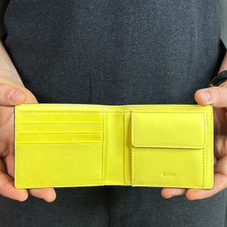 Итальянский мужской кожаный кошелек DuDu серии Azzorre | черно-желтый - Dudubags фото 5