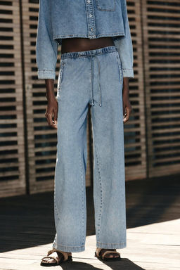 Z1975 MID-WAIST WIDE-LEG JOGGER JEANS - Zara фото 3