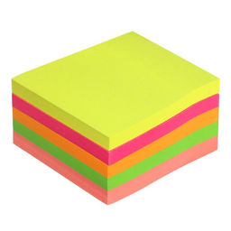 Блок с липким краем, 250 листов, 5 флуоресцентных цветов, 50 мм × 50 мм