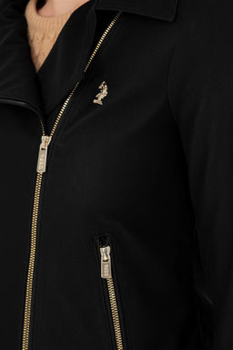 Женская черная кожаная куртка - U.s. polo assn фото 7