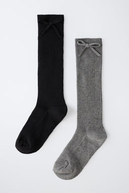 PACK DOS CALCETINES ALTOS LAZO / Negro - Zara фото 4