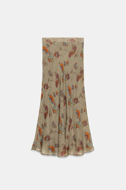 ZW COLLECTION WOOL FLORAL SKIRT - Zara фото 6