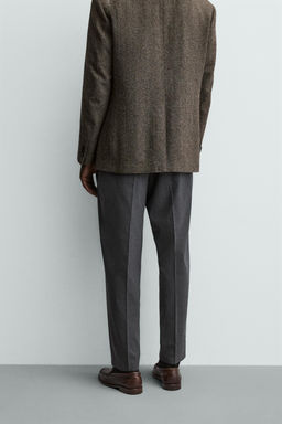 PANTAL?N CON LANA REGULAR FIT NON IRON / Gris - Zara фото 3