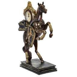 Фигурка декоративная "Лошадь" с часами D8см, (AAx1 н/п), L31,5 W14 H45,5 см