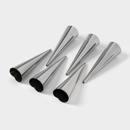 Набор форм для круассанов и трубочек Доляна, 6 шт., 11×3 см, цвет серебристый