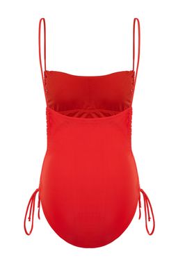 K?rm?z? Kare Yaka Drapeli High Leg Mayo TBESS23MA00231