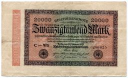 20000 марок 1923 года Германия