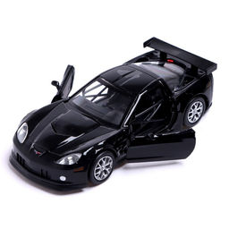 Машина металлическая CHEVROLET CORVETTE C6-R, 1:32, открываются двери, инерция, цвет чёрный - АвтоГрад фото 3