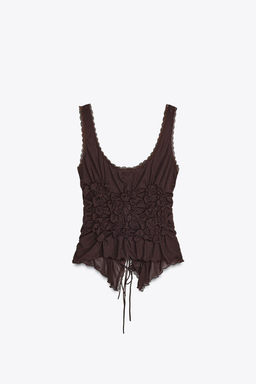 GATHERED TIE TOP - Zara фото 11