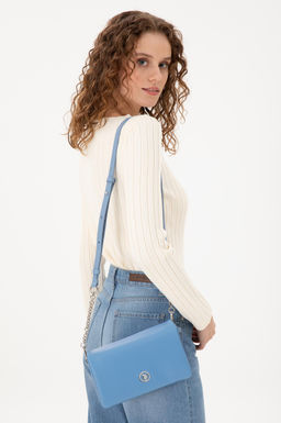 Женская синяя сумка через плечо Неожиданная скидка в корзине