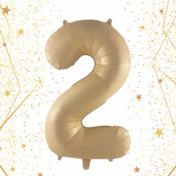Шар фольгированный 32/81см "Цифра "2" (шампань)