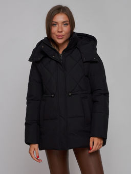 Зимняя женская куртка модная с капюшоном черного цвета 52302Ch - Holdluck фото 9