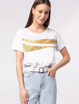 VILATTE / Футболка с авторским принтом фольгой