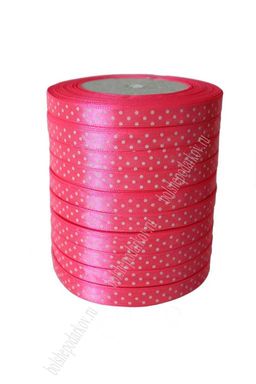 Лента атласная в горошек 1 см*25 ярд (SF-1367) розовый №05
