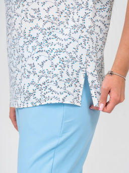 Костюм женский, цвет голубой белый синий