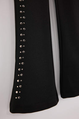 Siyah Tas Detayl? Flare Orme Y?lbas? K?z Cocuk Pantolon TKDAW26PL00004 - Trendyolmilla фото 3