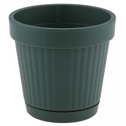 Горшок для цветов пластмассовый "Классика" 1,4л, д14,5см, h13,5см, с поддоном, темно-зеленый (Россия)
